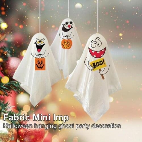 3Pcs Fabric Mini Ghost Halloween Decorations Halloween Ghost Hanging Flying Ghost Halloween Hanging Can Be Used As Finger Doll