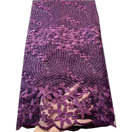 African lace fabric 2020 high quality lace With Stones African French Net Lace Fabric Embroidered Tulle Mesh Lace Fabric YLL3340
