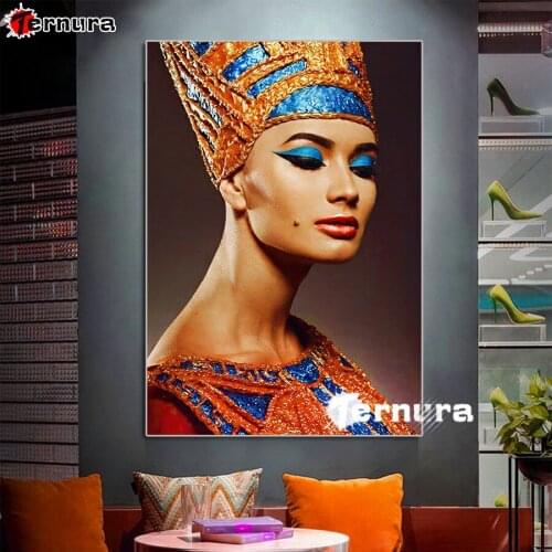 5D DIY Diamond embroidery Egyptian woman diamond painting Cross Stitch full drill Rhinestone mosaic beauty home decoration