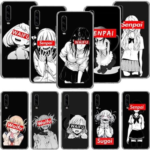 Sugoi Senpai Japanese Anime Waifu Phone Case For Huawei P30 P40 P20 P10 Mate 20 10 30 Lite Pro P Smart Z Plus Printing Cover Coq