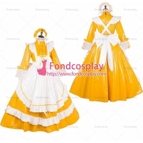 Lockable Sissy maid PVC vinyl long dress Uniform cosplay costume Tailor-made[G1786]