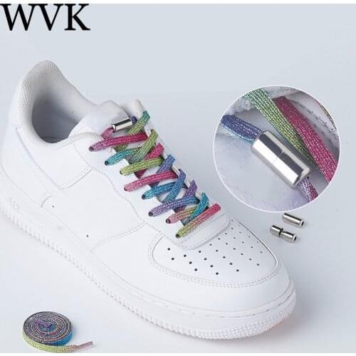 Elastic Locking Shoelace Flats No Tie Shoelaces Quick Sneakers Locking Shoe laces Kids Adult Women Men Shoes lace Accessories