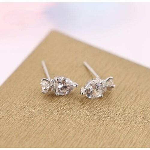 Personality Creativity Carrot Crystal Stud Earring Fashion Women Inlay Zircon Silver Color Earrings Charm Women Cocktail Jewelry