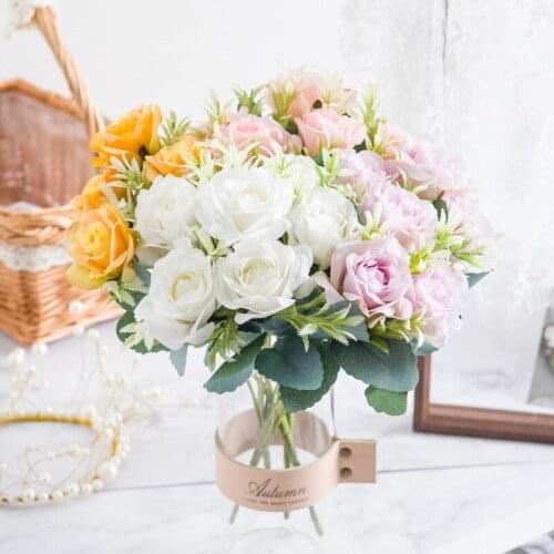Floral Mix Beautiful Peony Artificial Flowers Hydrangea Silk Fake Bouquet For Home Wedding Decoration Dandelion Foam Plastic
