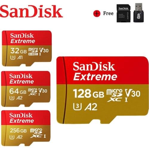 Sandisk Extreme Ultra Micro SD 32GB 64GB 128GB 256GB 400GB Memory Card MicroSD Card SD/TF U1/U3 Flash Card V30 4K For Phone
