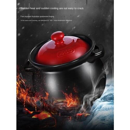 Casserole Household Soup POY Ceramic Pot Small Health Preservation Earthen Jar Stew Pot Fried Traditional Chinese Medicine Open