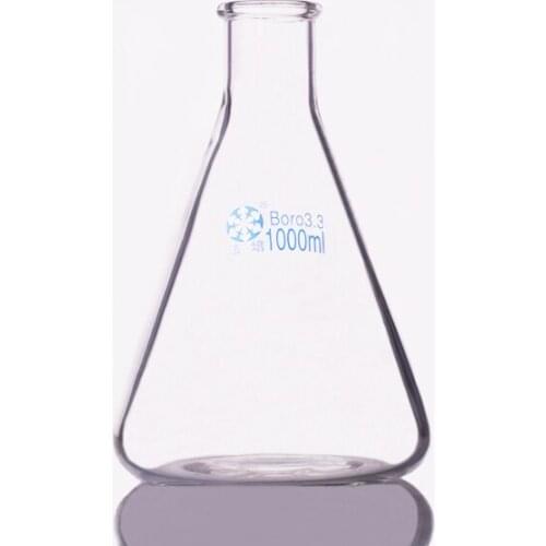Conical flask with narrow neck,Capacity 1000ml,Erlenmeyer flask with normal mouth
