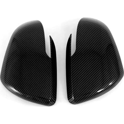 ABS Carbon Fiber Car Rearview Mirror Cap Decoration Cover Trim For 2020 Kia Seltos Car Styling Accssories 2pcs