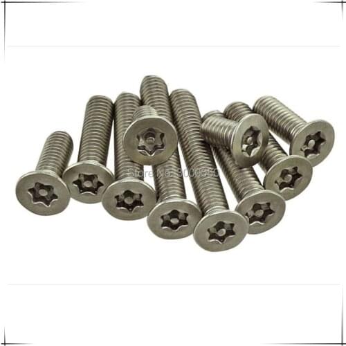 M4 Stainless Steel A2 Flat Head Pin Torx Screw Safety Security Anti Theft Screw 100pcs/lot