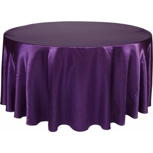 Marious Hot Sale many colors 10pcs Satin round table cloth for weddings parties hotels restaurant Free Shipping