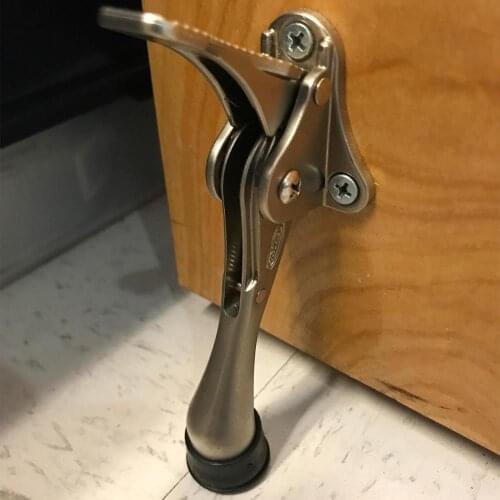 Metal Door Stopper Pedal Height-Adjustable Door Block Door Stopper Hinge Metal Kickdown Door Kickstand with Non-Slip Rubber Tip