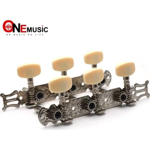 A set of 2 Pcs Chrome Classical Guitar Tuning Pegs Keys Tuners Machine Heads