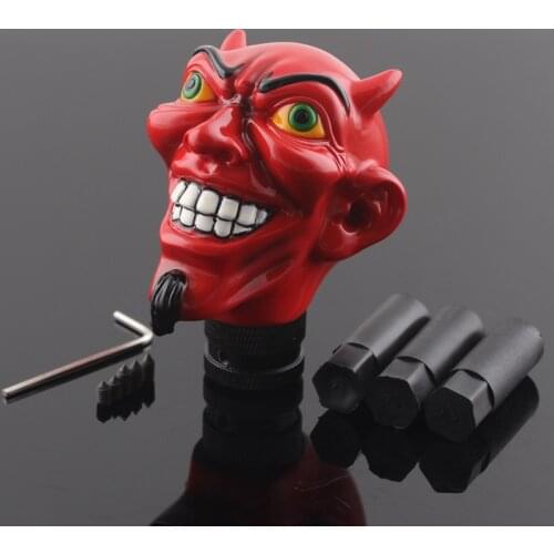 New Gear Shifter Manual Knob Shift Shifter Lever Knob Manual Gear Red Evil Devil Head Style Car Truck Shift Knob Shifter Lever