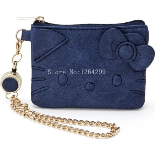 New Fashion KT Girls Kids Small Blue PU Coin Purse For Children Gifts