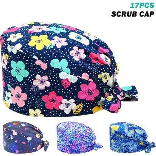 Wholesale Surgicals Cap Cotton Dentist Pet Beauty Pharmacy Lab Working Accessories Nursing Caps Women Anime Scrub Hats Unisex