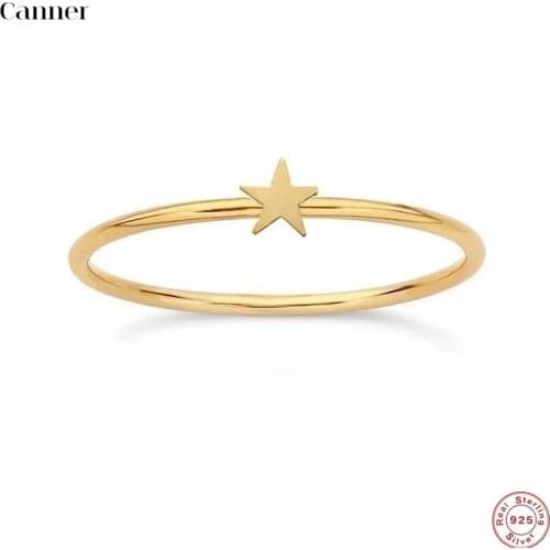 Simple Personality Round Hollow Gold Ring for Women Prevent Allergy 925 Sterling Silver Rings Women Finger Ring Anniversary Gift