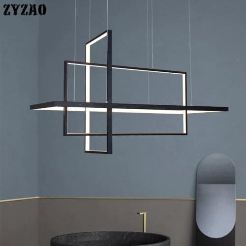 Simple Postmodern Dining Room Pendant Lights Creative Square Nordic Circle Pendant Lamps for Living Room Kitchen Hanging Lights