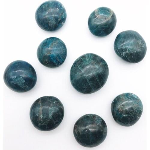 Drop Shipping Beautiful 1PC Natural Blue Apatite Palm Massage Stone Healing Reiki Crystal Madagascar Natural Stones and Crystals