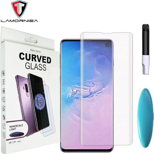 Retail Package UV Tempered Glass For Samsung S21 S20 Ultra Note 8 9 10 20 Ultra S9 S8 S10 S20 FE Plus Liquid Screen Protector
