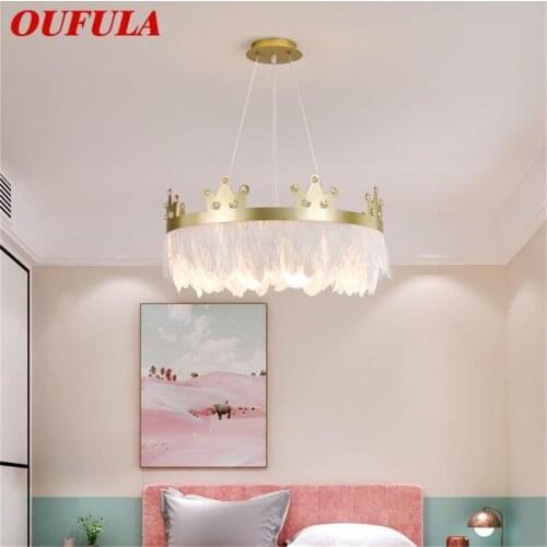OUFULA Nordic Crown Pendant Light Chandelier Fixtures LED Modern Creative Lamp Decorative For Home
