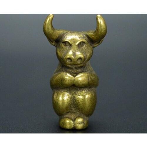 Collection archaize brass cow small statue