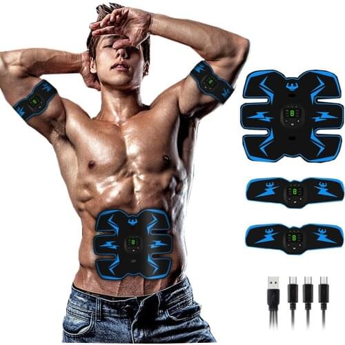 ABS Muscle Stimulator Abdominal EMS Trainer Electrostimulation Home Gym Equipment Fitness Massager Body SlimmingUSB Rechargeable