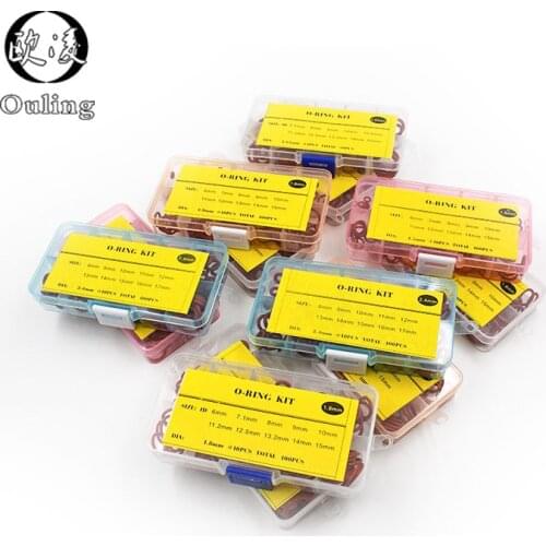 Thickness 1.5/1.9/2.4/3.1/1.8/2.65mm Red Silicone O-ring VMQ Rubber Sealing O-ring Washer o ring set Assortment Kit Box