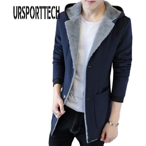 URSPORTTECH Men's Hooded Trench Coats