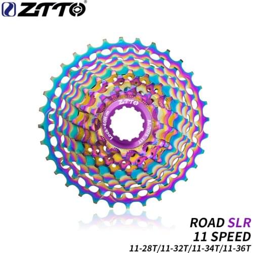 ZTTO Road Bike 11Speed SLR Colorful Cassette UltraLight CNC Bicycle flywheel 11-28T 11-36T 11Speed 11-34 11-32 Gravel bike