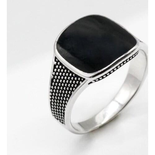 Epoxy resin hot sale 925 sterling silver ladies ring Turkish style retro ring unisex jewelry mens fashion jewelry new products