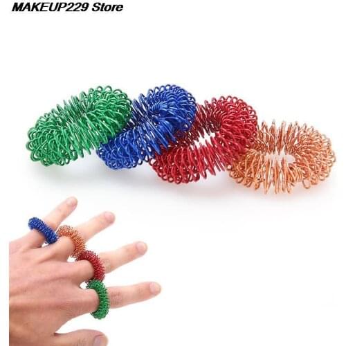 1pc Stainless Steel Finger Massage Ring Acupuncture Ring Therapy Relax Hand Blood Circulation Pain Relief Health Care 2.5cm