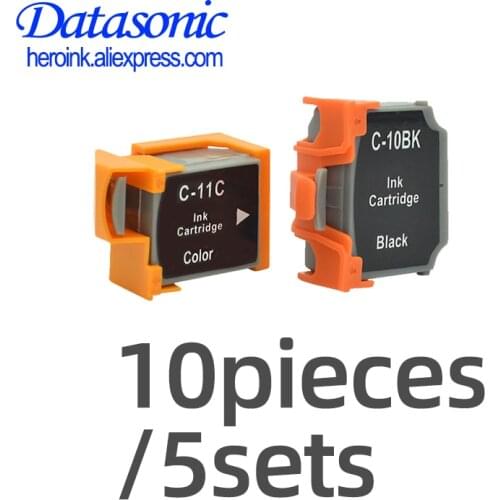 10pcs Compatible Ink Cartridges BCI10 BCI11 BCI-10 BCI-11 BCI 10 CLI 11 For Canon BJC-80 BJC-85 BJC-85PW BJ-30 inkjet printers