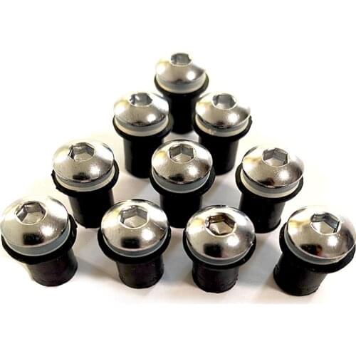 10 Piece Universal Motorcycle M5 5mm Rubber Well Nut Windscreen Wind Screen Fairing Cowl Well Nut Bolts Screw Wellnut