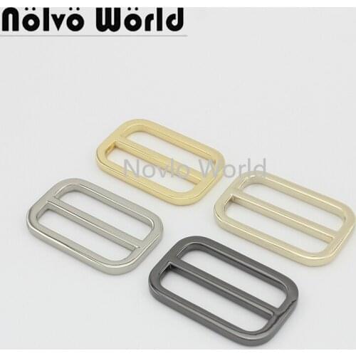 4 pieces, inner width 37.6*21mm 1-1/2", metal tri-glided buckles handbag die casting flat line buckle hardware accessories