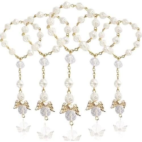 30 PCS Baptism Rosary Acrylic Rosary Beads Mini Rosaries Angel for the First Communion Baptism Party Favors