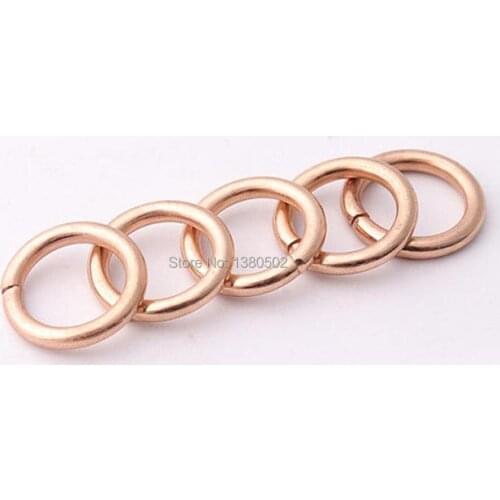 30pcs/lot 13mm outer rose gold O ring small buckles for bag backpack leather craft decoration accessories