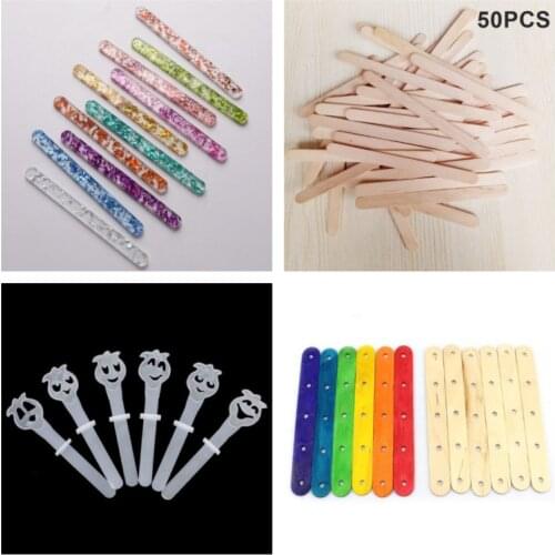 5pcs HOT acrylic jelly color scrub cakesicle sticks parent-child DIY ice cream stick popsicle craft model tool Cupcake Toppers