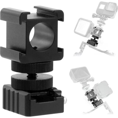3 Cold Shoe Microphone Monitor Mount Adapter On-Camera LED Video Light Mount Adapter for Canon Nikon Sony DSLR Camera