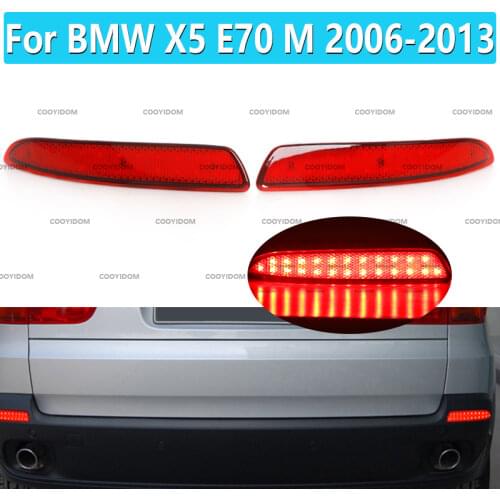 1 Pair Car Rear Bumper Reflector Lamp Brake Light For BMW X5 E70 M 2006-2013 Rear Bumper Reflector Lamp 63147158950