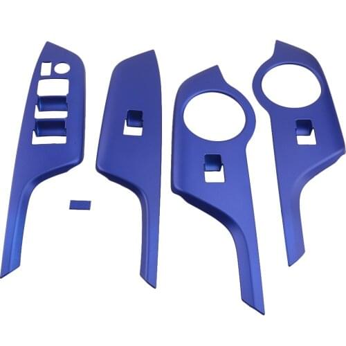 Beler 4pcs/Set Window Lift Switch Button Panel Cover Trim Fit for Toyota C-HR CHR 2017-2020 Blue Car Styling Left Hand Drive