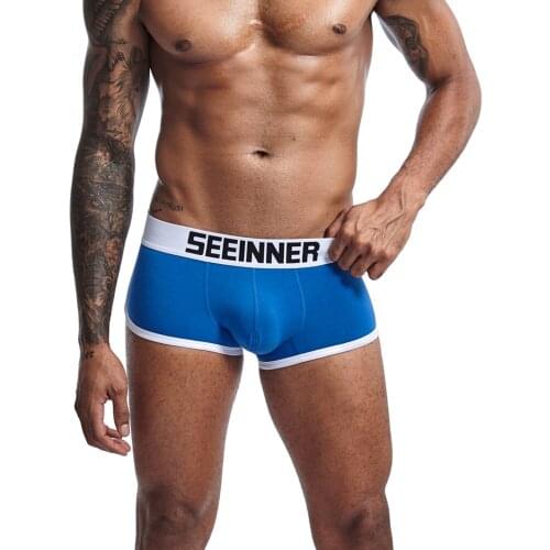 Mens Bluge Penis Pouch Boxers Underpants Breathable Cotton Spandex Boxers Panties Fashion Men Underwear Trunks Brand New