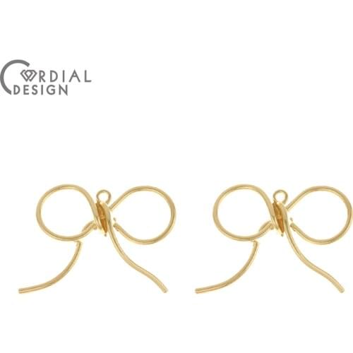 Cordial Design 100Pcs 27*33MM Earrings Accessories/Pendant/Bowknot Shape/Jewelry Findings & Components/Hand Made/DIY Charms
