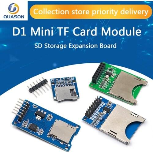 D1 Mini TF Card Module Micro SD Storage Expansion Board Mini Micro SD TF Card Memory Shield Module With Pins for Arduino ARM AVR
