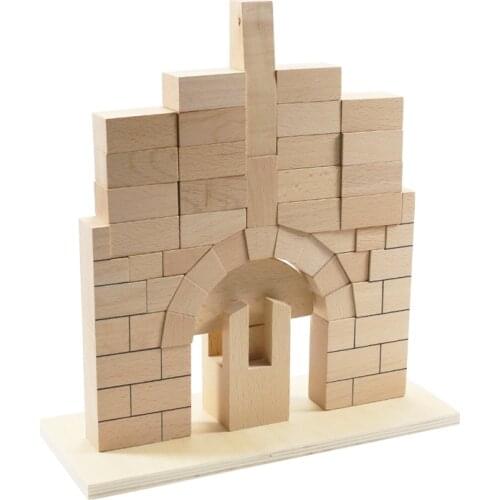 Montessori Baby Toy Roman Bridge Simple Version Beech Wood Blocks Toys for Early Preschool Educational Kindergarten 2-4 Years