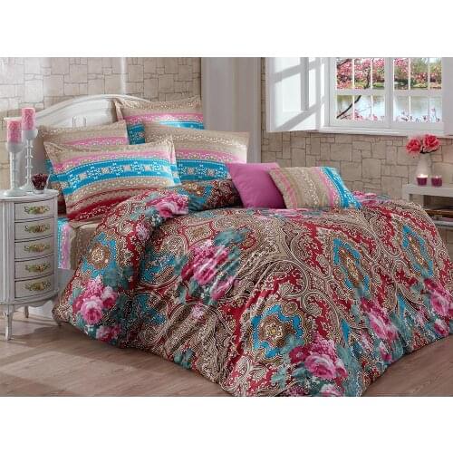 Dilem 100 Cotton Double Duvet cover set Coffee