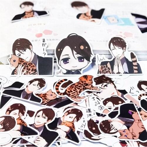40pcs cute Cat animal uncle stickers Planner DIY scrapbooking stickers Toys Stickers Flakes Diary car Decoration Diy Children