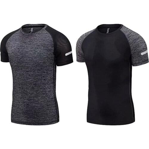 New Running T-shirt Breathable Men Short Sleeve Shirt Summer Gym Quick dry Blouses Jersey Male Tops