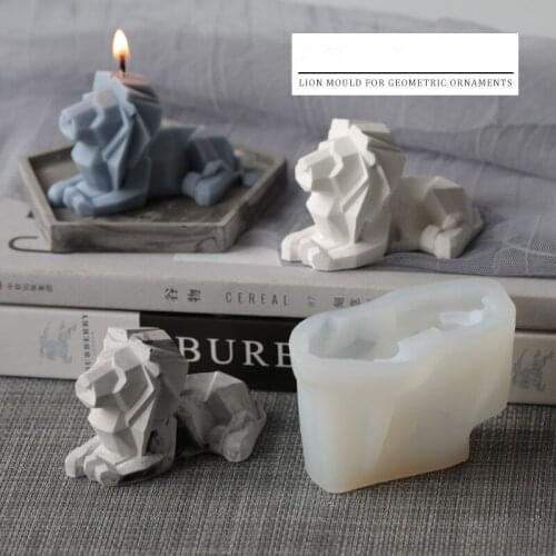 Geometric decoration lion mold Aromatherapy car home decoration gypsum diffused stone DIY material Candle mold