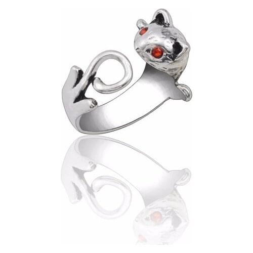 Punk Animal Rings For Women Steampunk Squirrel Ring Men Jewelry Red Eyes Adjustable Squirrel Ring Unisex Christmas Xmas