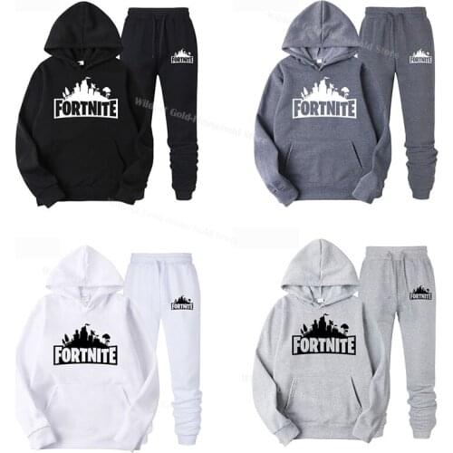 Fortnite Mens Pullover Hoodie Pants Set Sweatshirt Boyfriend Plus cashmere Clothes Suit Unisex Fortnight Fall Winter Game Gifts